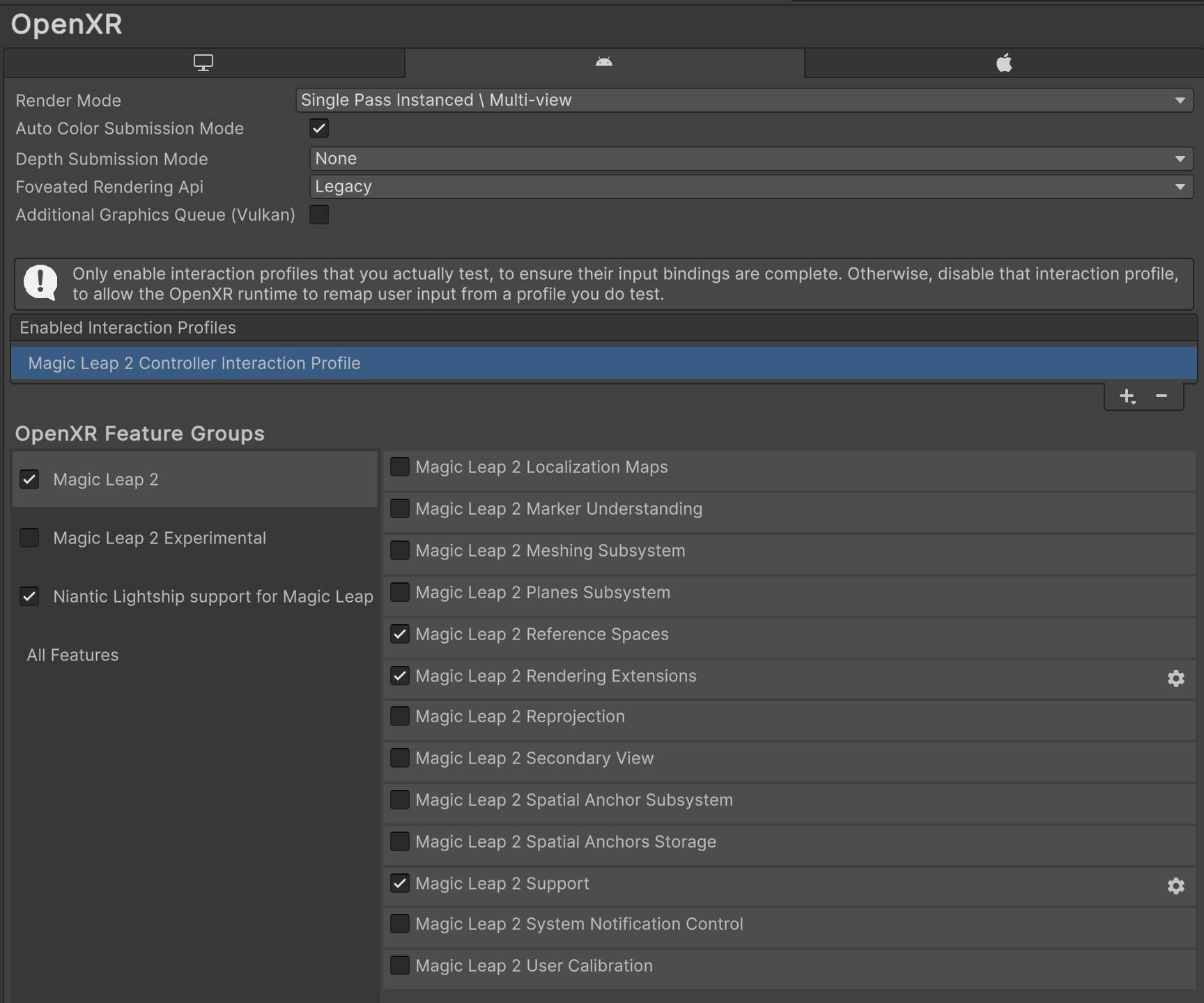 Make sure these feature groups are enabled