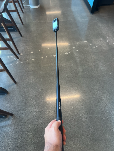 Indoor selfie stick extension