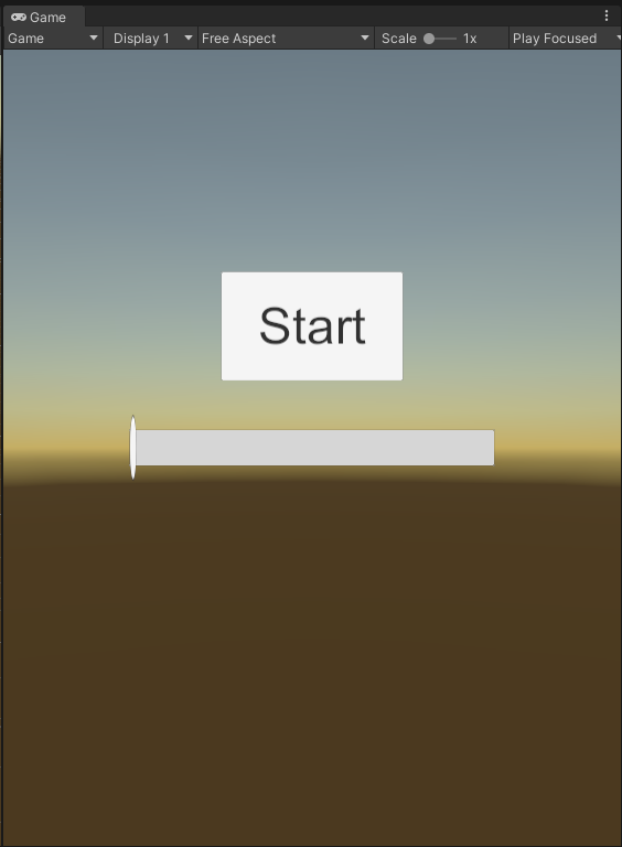 A start button and progress bar in a Unity game preview window